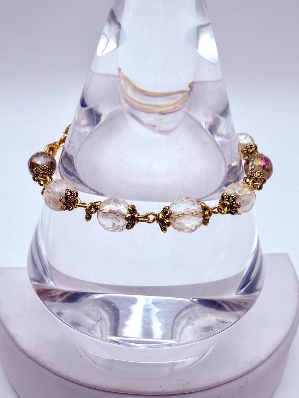 Artisan Gold-Tone Faceted Citrine Bead Bracelet - Women Jewelry